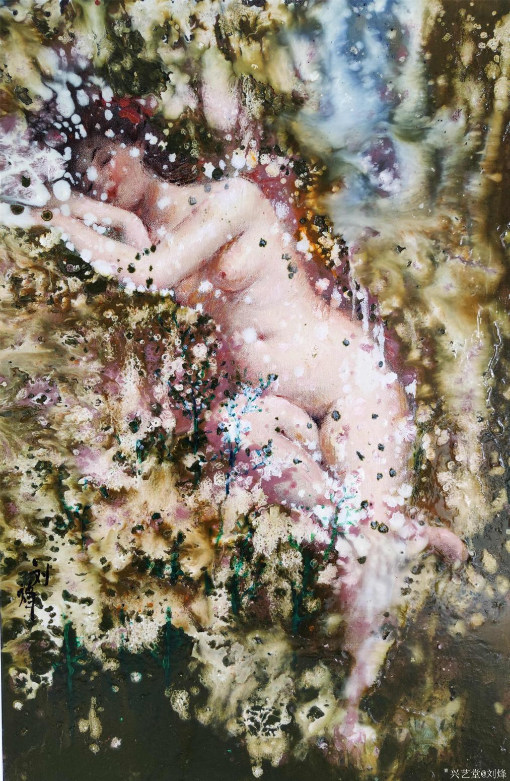 刘烽国画作品《沐浴春色》