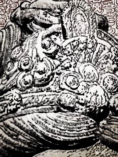 马培童日记-“知黑守白-焦墨画的枯笔骨意”马培童焦墨画童心写历（13）
  老子有言:“知【图4】