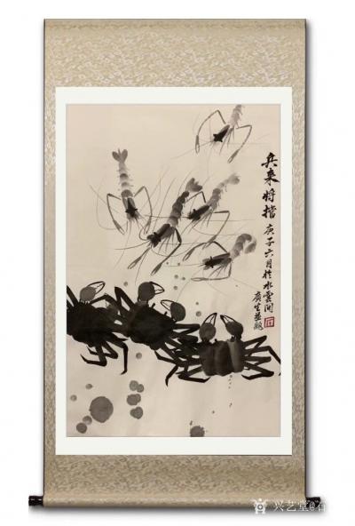石广生日记-国画动物画《兵来将挡》，作品尺寸三尺竖幅50X100CM;
 为朋友挥毫补壁，【图2】