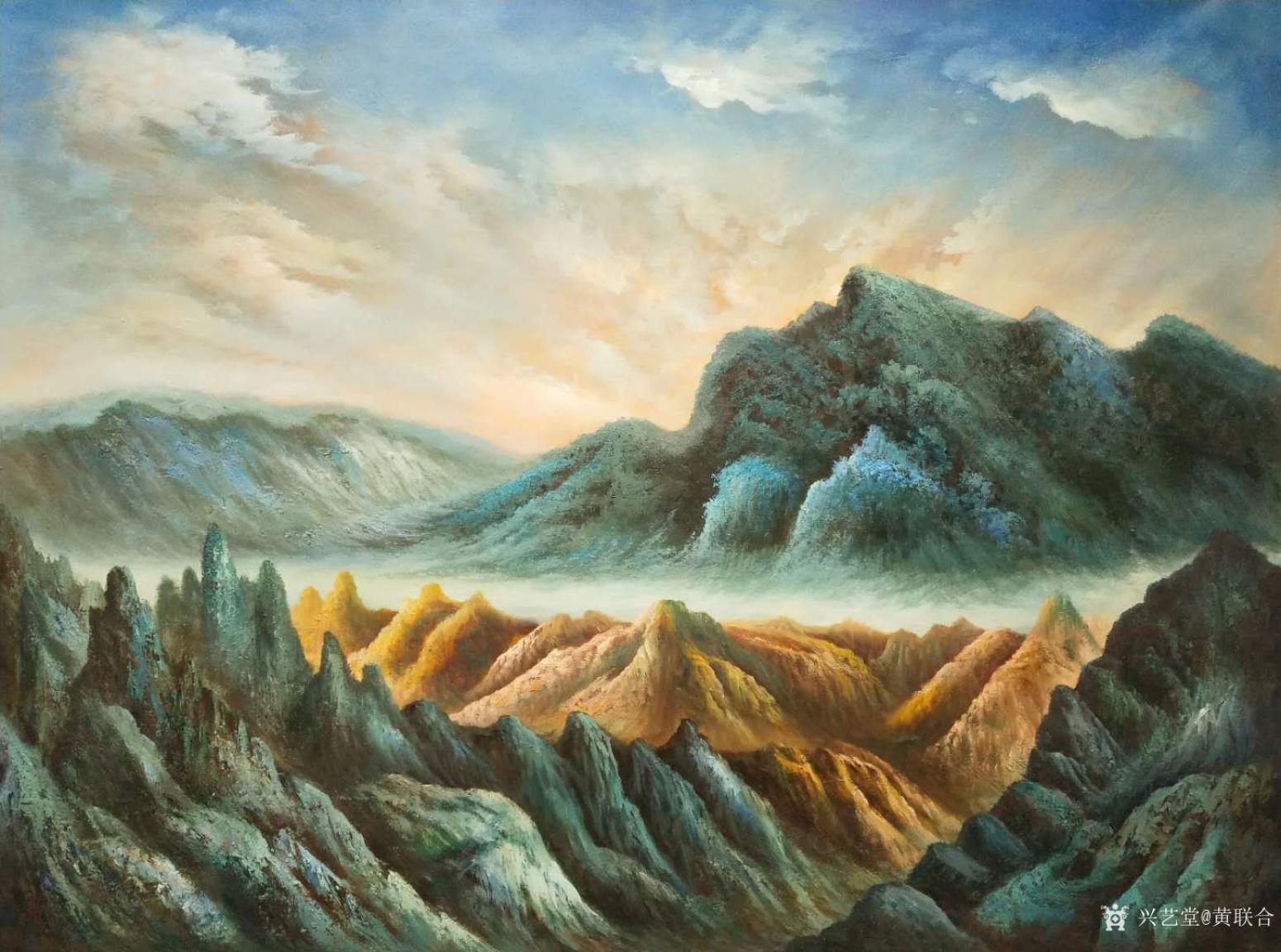 黄联合油画作品《黄联合油画贺兰山睡佛》【图0】