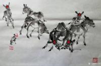 艺术家王文明日记:国画小毛驴练笔作品，每日一课。
附：画家秘彦明点评作品：王【图0】