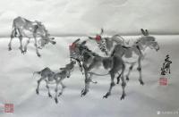 艺术家王文明日记:国画小毛驴练笔作品，每日一课。
附：画家秘彦明点评作品：王【图4】