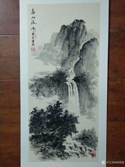 杨增超日记-国画山水画作品《高山流水》《观瀑图》《源远流长》《江南春晓》，作品尺寸四尺竖幅6【图2】