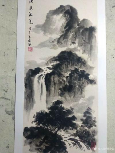 杨增超日记-国画山水画作品《高山流水》《观瀑图》《源远流长》《江南春晓》，作品尺寸四尺竖幅6【图4】