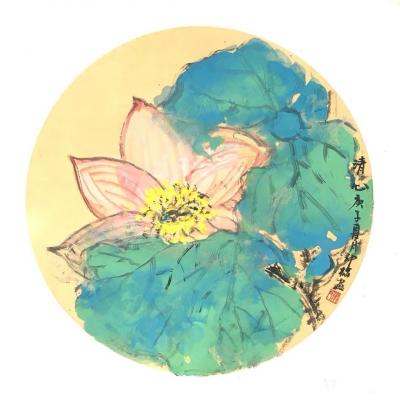 叶仲桥日记-近日创作的中国画重彩山水、花鸟画作品雄鹰《高瞻远瞩》葡萄《紫云》，《福播禅音》《【图4】