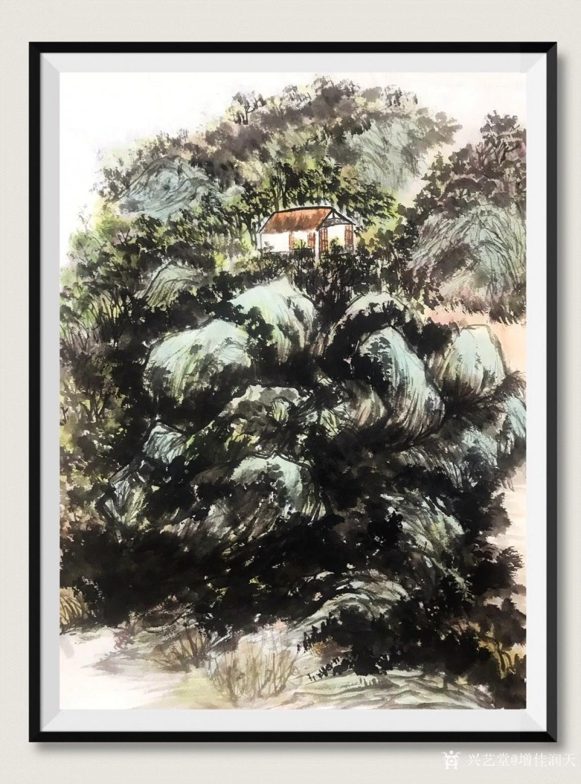 蒋增佳国画作品《寒居》【图0】