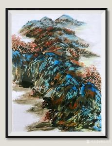 艺术品图片：艺术家蒋增佳国画作品名称《青山秀水》价格680.00 元