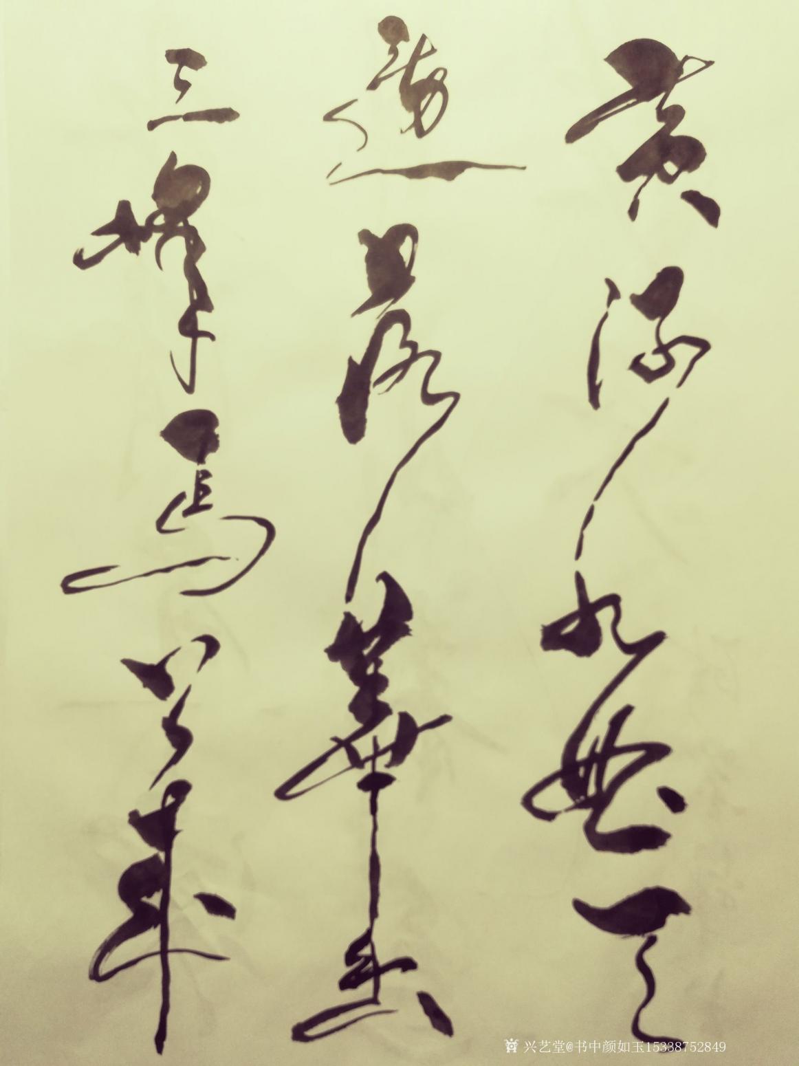 书中颜如玉15338752849书法作品《水清鱼读月》【图2】