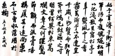 陈文斌日记-书法作品临苏东坡《中山松醪赋》，庚子年秋月陈文斌书；
   《中山松醪赋》全文【图1】