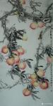 李伟强日志-国画花鸟画蜜桃《三千阳春》作品尺寸四尺竖幅68X138CM；【图1】