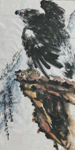 艺术品图片：艺术家王贵烨国画作品名称《秋鹰整翮当云霄》议价