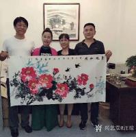 艺术家汪琼日记:国画花鸟画牡丹笔会作品《惠风和畅》《富贵吉祥》，作品尺寸四尺【图3】