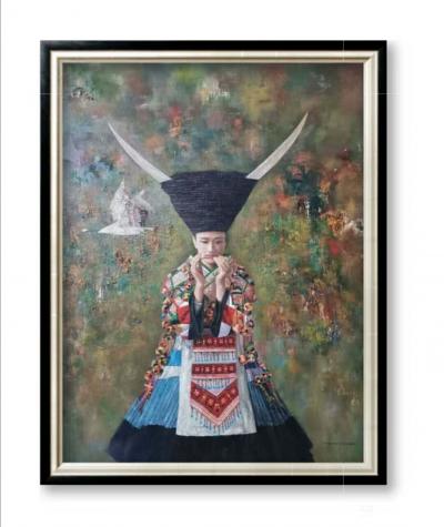 杨洪顺日记-油画人物画《孤鸿》，作者杨洪顺，附人物原型合影；
 创作感悟：一幅好作品的完美【图2】