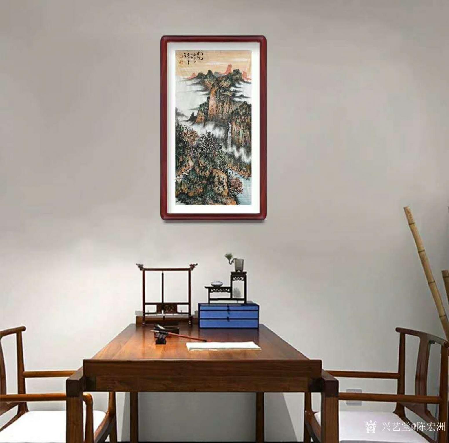 陈宏洲国画作品《山水-溪山云起图》【图4】