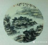 艺术家刘应雄日记:月圆圆，画圆圆，潇湘八景团圆圆。
国画山水画《潇湘八景》，【图0】