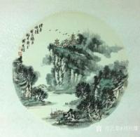 艺术家刘应雄日记:月圆圆，画圆圆，潇湘八景团圆圆。
国画山水画《潇湘八景》，【图2】