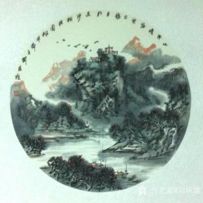 刘应雄日记-月圆圆，画圆圆，潇湘八景团圆圆。
国画山水画《潇湘八景》，祝朋友们双节快乐！！【图4】