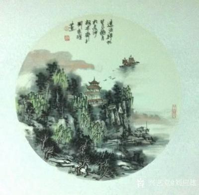 刘应雄日记-月圆圆，画圆圆，潇湘八景团圆圆。
国画山水画《潇湘八景》，祝朋友们双节快乐！！【图6】