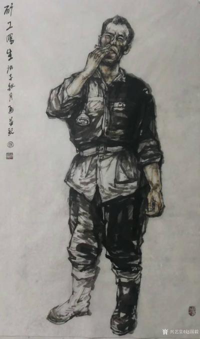 赵国毅日记-国画人物画新作《煤矿工人写生》，庚子年初秋赵国毅人物画作品，请师友指正。
感谢【图2】