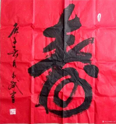 陈文斌日记-书法作品《寿》！寿比南山不老松，福如东海长流水！【图1】