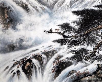 罗树辉日记-再画四尺整纸国画山水苍松《天寿图》。
  石- -是女娲补天神石；
  松-【图3】