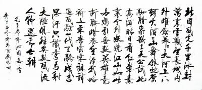 刘胜利日记-行书书法作品录毛主席诗词《沁园春雪》，尺寸八尺整张248X128CM,庚子年孟冬【图1】