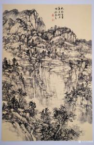 艺术品图片：艺术家阎敏国画作品名称《山水-太行写生3》议价