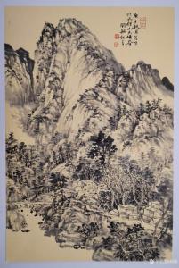 艺术品图片：艺术家阎敏国画作品名称《山水-太行写生4》议价
