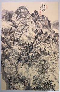 艺术品图片：艺术家阎敏国画作品名称《山水-太行写生8》议价