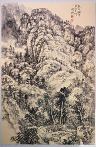 艺术品图片：艺术家阎敏国画作品名称《山水-太行写生12》议价