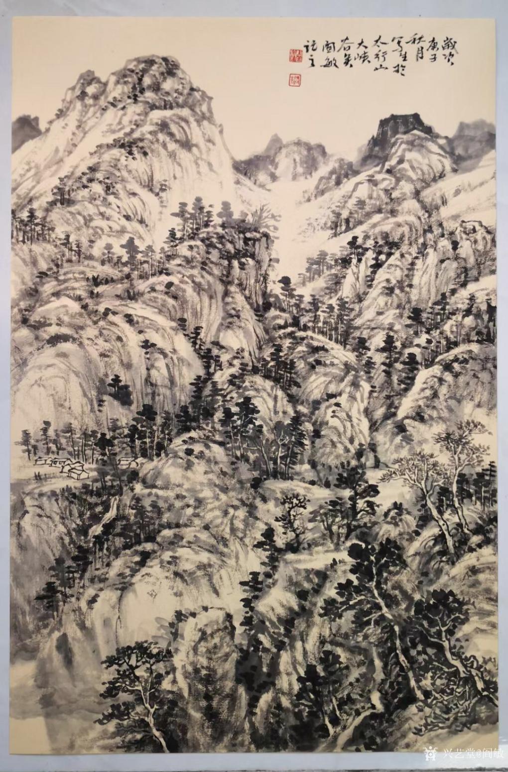 阎敏国画作品《山水-太行写生18》