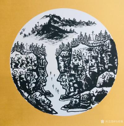马培童日记-马培童焦墨山水画系列作品欣赏，庚子年小卡作品。
岩画之美， 美在神韵。韵在高于【图2】