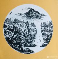 艺术家马培童日记:马培童焦墨山水画系列作品欣赏，庚子年小卡作品。
岩画之美，【图2】