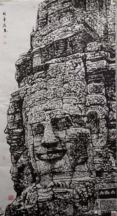 马培童日记-焦墨刻石皴法：
  焦墨艺术，一定要给观众精神上的享受，和精神上的满足。因此我【图1】