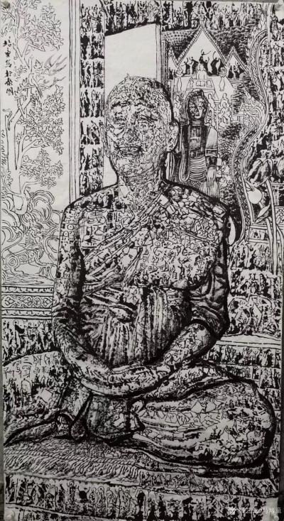 马培童日记-焦墨论道心中有禅“相守如一”童心写历（41）
 焦墨论道心中有禅，枯笔渴墨润含【图1】