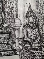 艺术家马培童日记:焦墨画“净化心灵”童心写历（43）
  焦墨写生创作，每幅【图1】