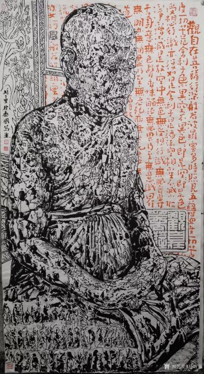 马培童日记-千佛之国焦墨画佛论道--“佛心”；童心写历（44）
 焦墨是中华民族五千年的文【图1】