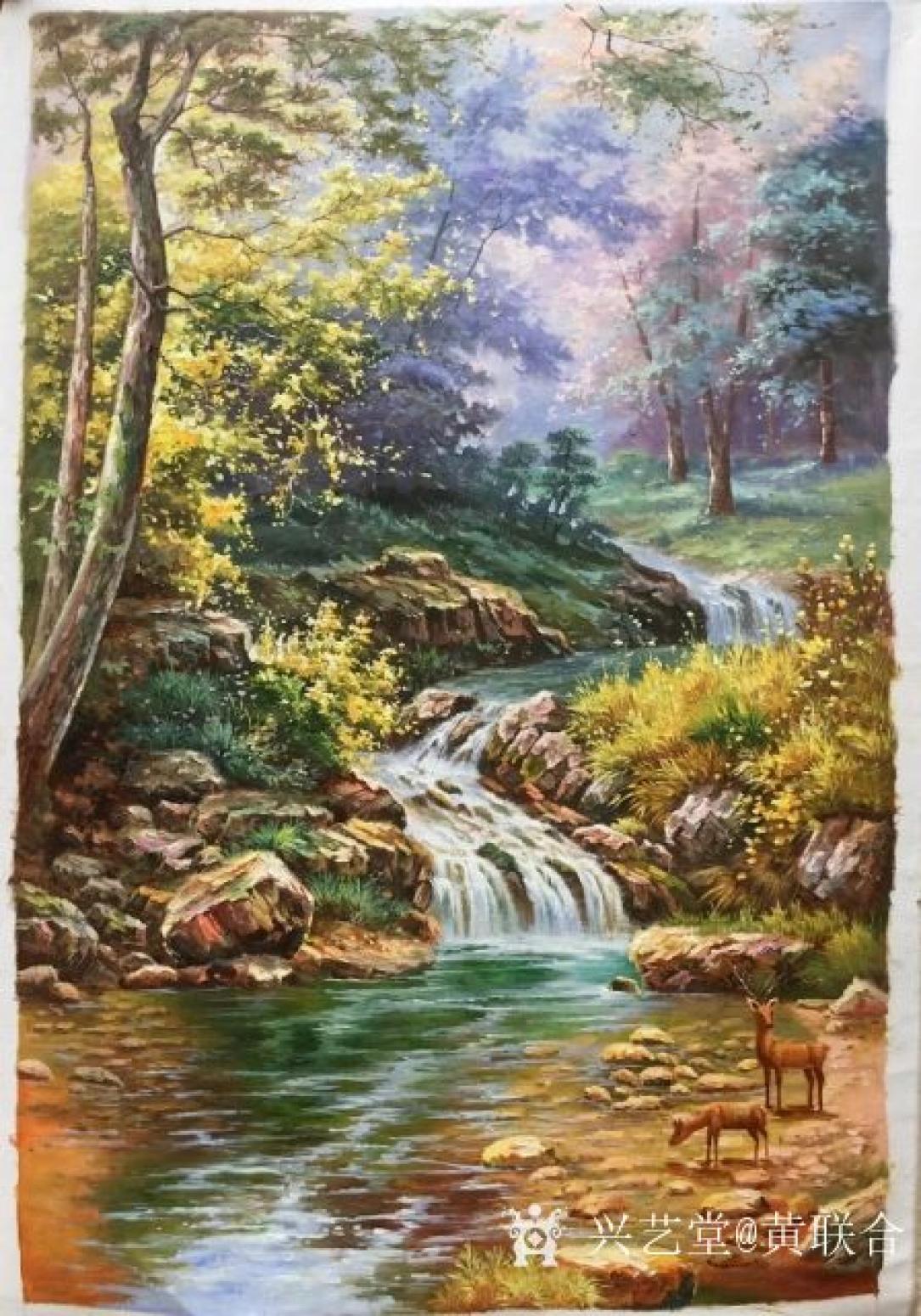 黄联合油画作品《林中小鹿》【图0】