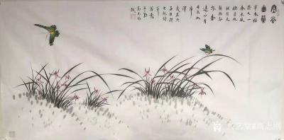 高志刚日记-国画花鸟画创作作品《空谷幽兰》。
【规格】：四尺整纸138x69cm。
【说【图1】