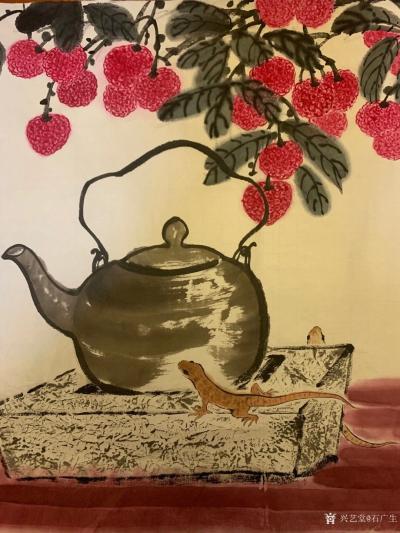 石广生日记-搜肠刮尽江郎才，
举笔踌躇神正呆。
敢是天公知画事，
狸猫着意纸中来。
【图1】