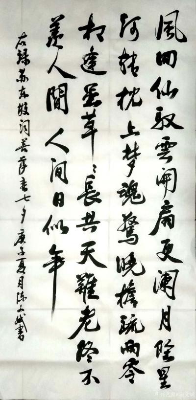 陈文斌日记-书法作品录苏东坡词《菩萨蛮 七夕》！人间日似年！【图1】