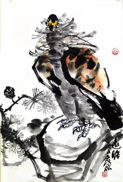 甘庆琼日记-甘庆琼庚子年冬月国画写意花鸟画新作《田园趣》《村头》《远瞻》《荷花》等,请欣赏。【图3】