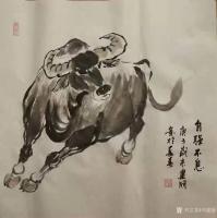 艺术家刘建国日记:迎牛年，画春牛，国画《报春牛》系列作品，庚子年冬月刘建国原创【图2】