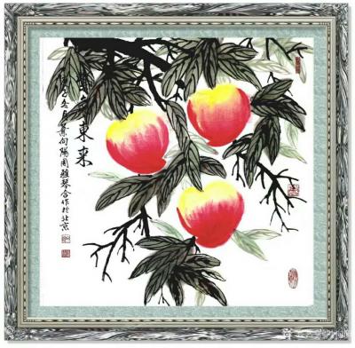 叶向阳日记-国画《紫气东来》叶向阳周雅琴合作作品,附装裱效果图。翰墨颂中华，恭请亲朋好友共同【图2】