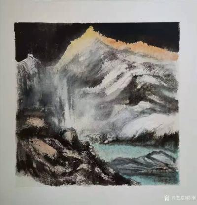 陈刚日记-天寒地冻，画室也去不了，只好在家里画一些国画扇面，共赏之。
从大山大水中飘入宇【图3】