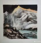 陈刚日志-天寒地冻，画室也去不了，只好在家里画一些国画扇面，共赏之。
【图3】