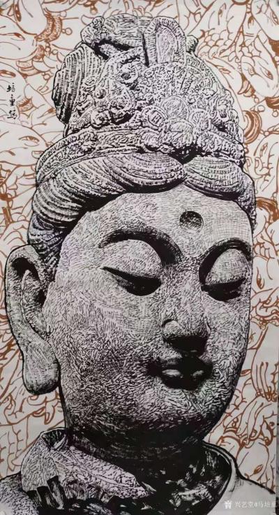 马培童收藏-干裂秋风,苍韵庄严--评鉴画家马培童的焦墨造像艺术。 
  自古至今，笔墨一直【图2】