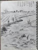 艺术家邓烈根日记:奉新山里速写作品《村边闲地也生机》；
奉新山里红土地，纯净【图3】