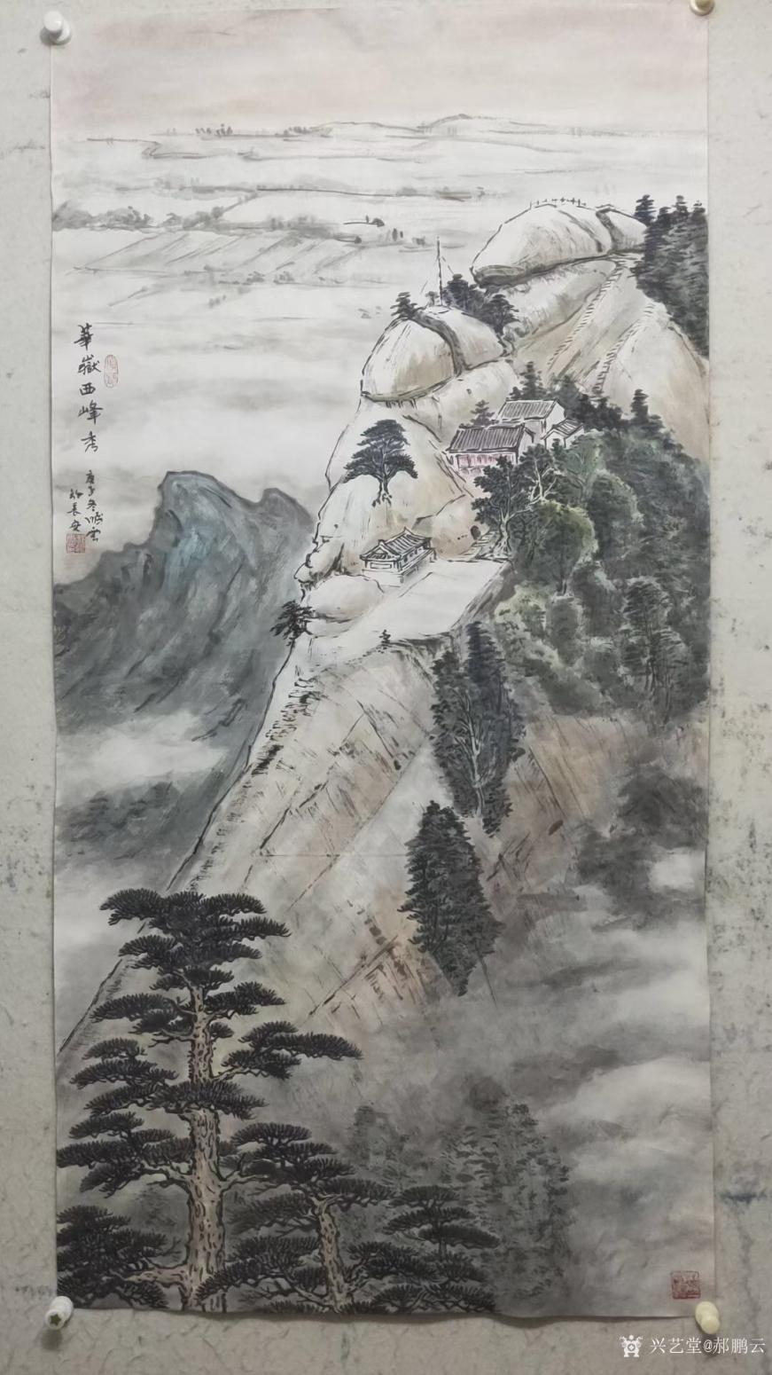 郝鹏云国画作品《山水-华岳西峰秀》【图1】