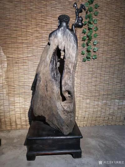 飞黄根艺日记-根雕作品《达摩祖师》；
材料：乌木红椿
尺寸：长68宽48高206
造型独【图6】